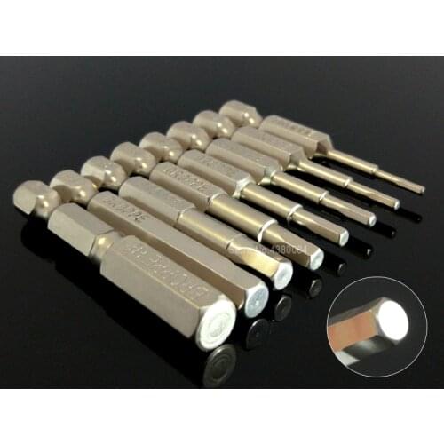 8Pcs Set H1.5-8 Magnetic Hex Head Screwdriver Bits 1/4" Hex Shank Metric 50MM S2 Electric Driver Bits Power Hand Tools Drill Bit