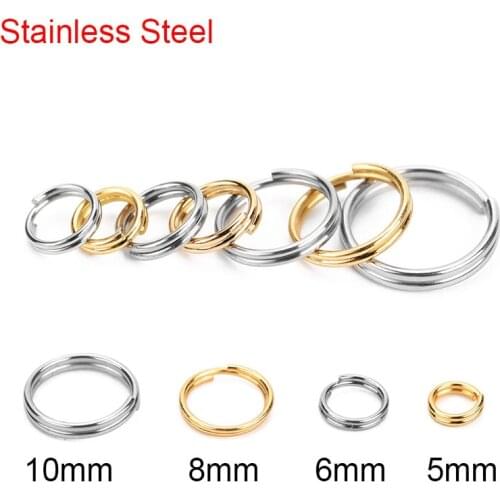100pcs 5 6 8 10mm Stainless Steel Double Loop Split Jump Rings Lot Connectors For Diy Necklace Jewelry Making Findings Supplies