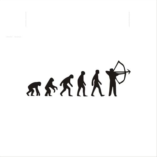 PLAY COOL Car Sticker Human Evolutionary Archery on Full Body and Head Rear Windshield Auto Styling Exterior Vinyl Decal