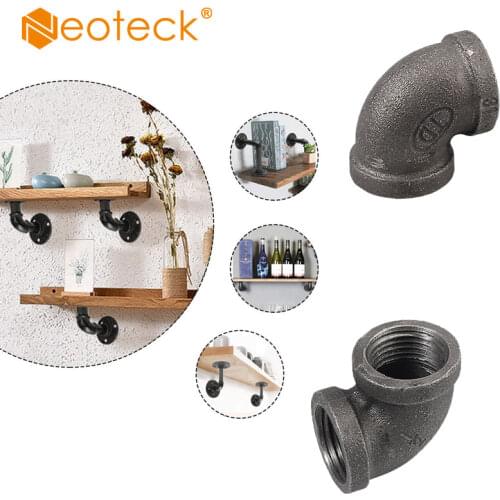 Neoteck 10 Pcs Threaded Iron Pipe Fitting Elbow 90 Degree Angled 3/4"Malleable Cast Iron Suitable for Industrial Furniture DIY