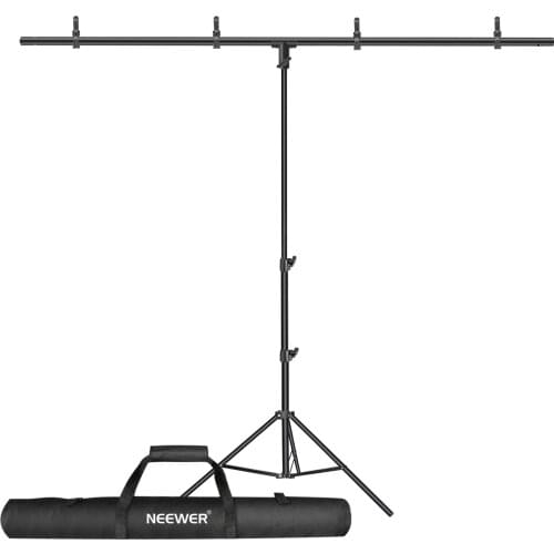 Neewer T-Shape Background Backdrop Support Stand, Tripod Stand and Wide Crossbar with 4 Clips for Studio Photo Video Photography