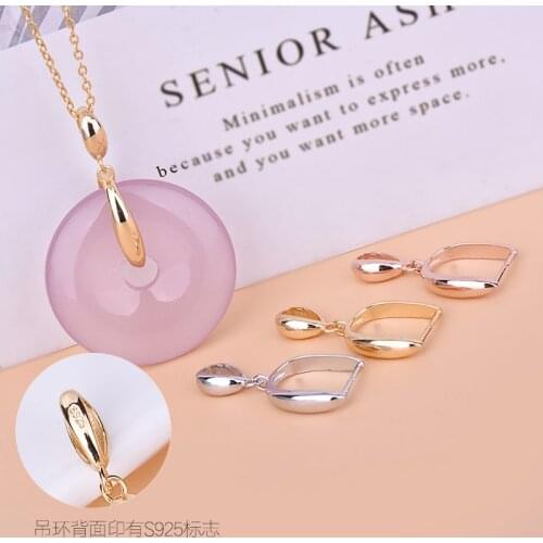 S925 sterling silver melon seed buckle buckle pendant buckle safety buckle jade jade crystal jewelry diy accessories