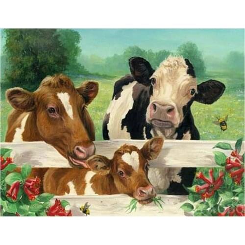 Full square/round diamond embroidery animal cow 5D diamond cross stitch rhinestones decorative diy diamond painting mosaic kit