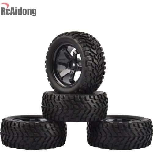 1:10 RC Rally Car Tires Rubber tires & Wheel Rims for Tamiya HSP HPI Kyosho 4WD 1:10 1:16 RC On Road Car