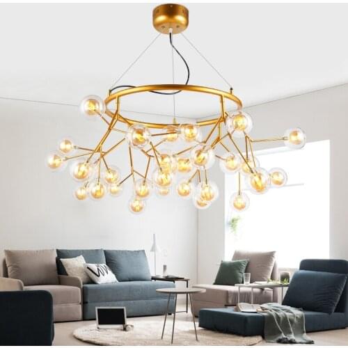 Modern led Chandeliers Lustre Ceiling Suspension for Bedroom Living avize Room Suspended Lamp LED G4 Glass Lighting