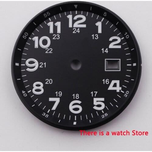 33MM BLIGER Sterile Dial Date Window Luminous Marks Fit for ETA 2824 2836 MIYOTA 8215 821A Movement Watch Dial