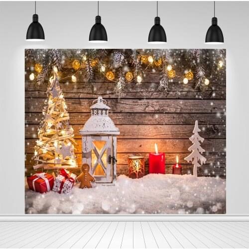 Scopiso Christmas Backdrop Tree Lantern Wood Board Snow Vinyl Photography Backdrops Photographic Background For Photo Studio