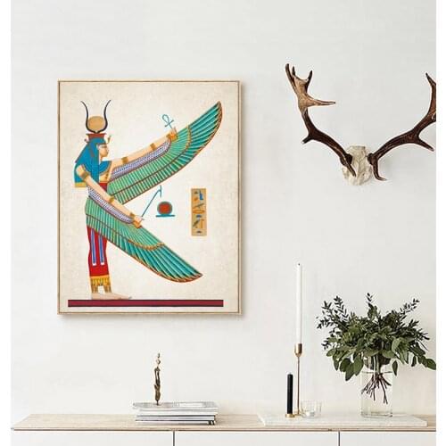 Isis goddess Vintage Poster Ancient Egypt Wall Art Canvas Painting Retro Prints Wall Pictures for Living Room Bedroom Home Decor