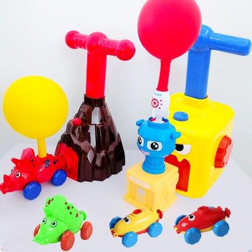 Air Power Balloon Launch Tower Toy Fun Education Inertia Dinosaur Power Balloon Car Science Experimen Toy for Children Gift