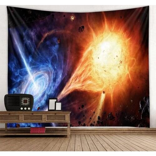 Explosion Starry Space Galaxy Milky Way Galaxy Polyester Printed Tapestry Background Decorative Fabric Multiple Sizes Optional