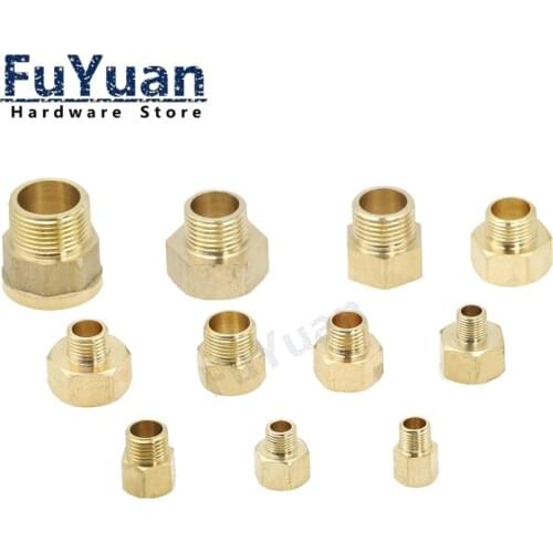 1/8" 1/4" 3/8" 1/2" 3/4" 1" Male to Female Thread Brass Pipe Connectors Brass Coupler Adapter Threaded Fitting