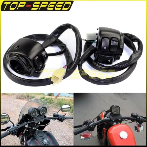 1 Pair Black Handlebar Control Switch Horn High Beam Low Beam Left Turn Signals For Harley Softai Dyna Sportste V-rod 1996-2012