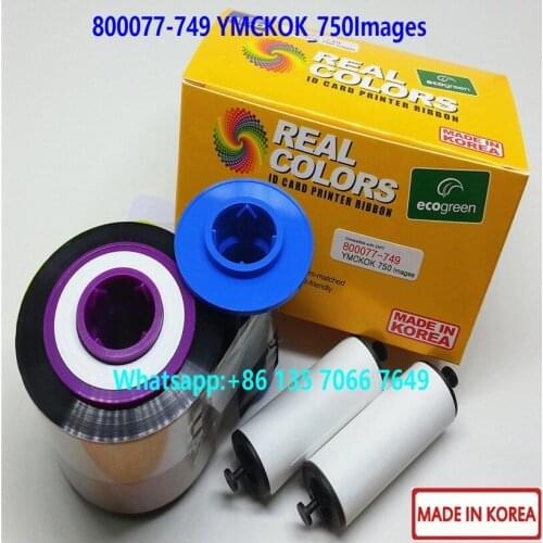 10Pieces Compatible Zebra Ribbon 800077-749 YMCKOK 750 Images Made in Korea Double Side Printting for Zebra ZXP7 Card Printer