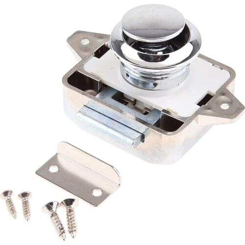 2pcs Cupboard Draw Push Button Door Lock Press Close Latch Catch Campervan