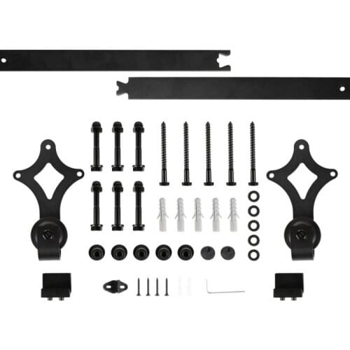 200cm Barn Door Hanging Rail Pulley Set Single Door For Mechanism Furniture Barn Wood Door Sliding Rail Hardware Set HWC