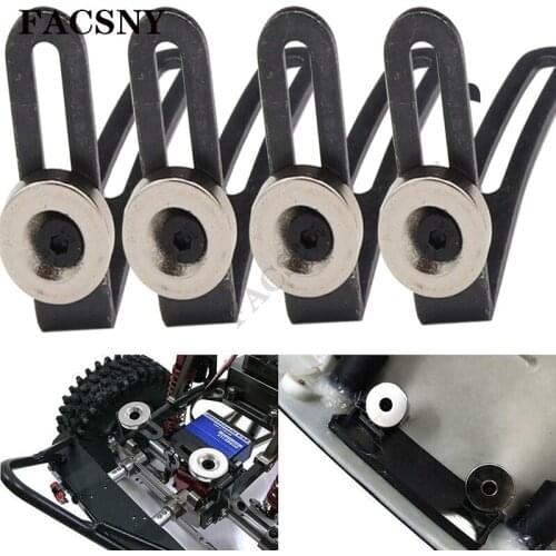4pcs RC Car Shell Body Mount Metal L-Bracket with Magnet For 1/10 RC Crawler Car Axial SCX10 90046 90047 D90 Fixed Bracket Parts