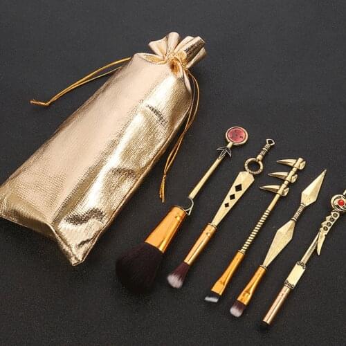 5pcs/set Anime JoJo Bizarre Adventure Makeup Brush Cosplay Accessories Foundation Blending Brush Makeup Tool with bag