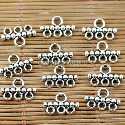 80PCS Tibetan silver 3 holes connectors EF1608