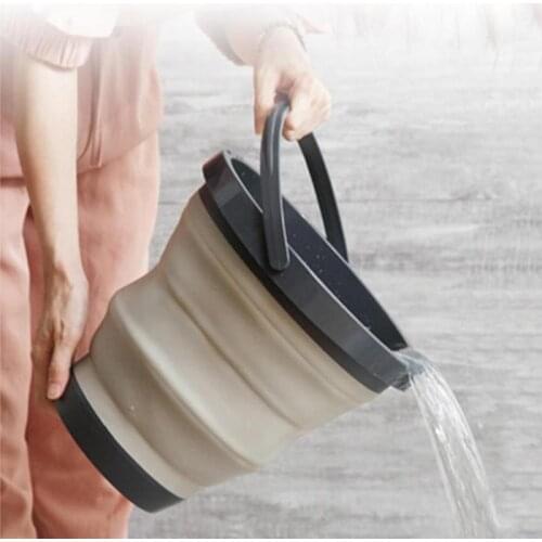 8L Bucket for Fishing Promotion Folding Bucket Car Wash Outdoor Thick Silicone Fishing Supplies Free Shipping Camping Portable