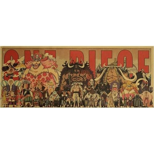 Anime One Piece Family Portrait Character Collection Home Decor Wall Stickers Poster Room Decoration Accessories 3 Sizes