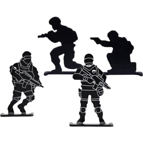 Ar 15 accessories tactical 4pcs metal soldier model shooting targets for hunting training airsoft