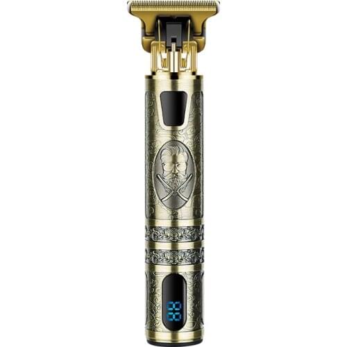 LCD cordless professional hair trimmer for men pro beard trimmer electric hair clipper with High performance T-blade