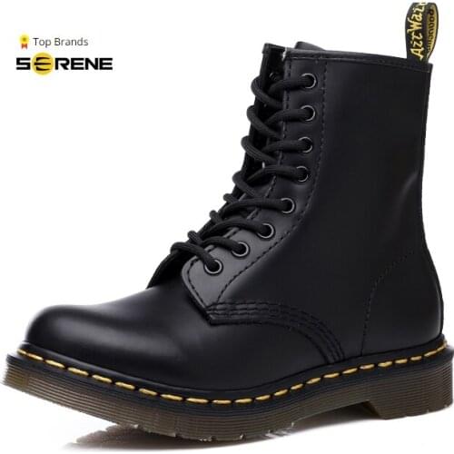 SERENE TOP Brand Men PU Leather Boot Mens Desert Military Shoes Safety Ankle Motocycle Boots Casual Footwear Couple boots