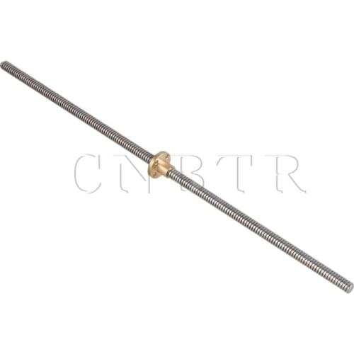 CNBTR 350mm Length 2mm Stainless Steel Lead Screw with Brass Nut for 3D Printing