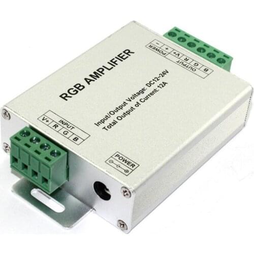 DC 12V 12A Dimmer RGB strip Signal Amplifier for SMD 3528 5050 LED Strip Light