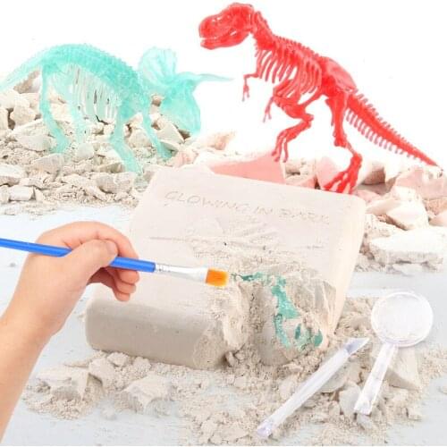 DIY Simulation Archaeological Excavation Luminous Dinosaur Fossil Model Childrens 3D Puzzle Collection Dinosaur Skeleton Model
