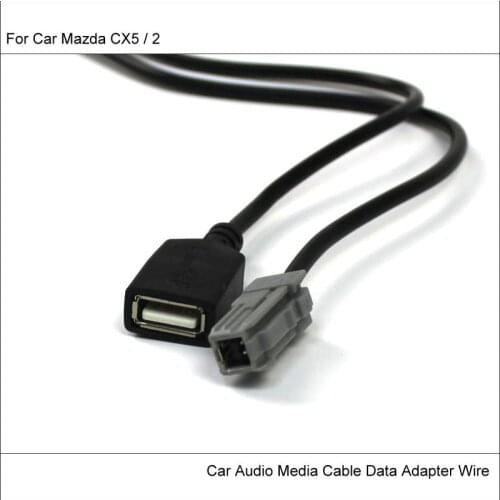 For Mazda CX5 / 2 Original Plugs To USB Adapter Conector Car CD Radio Audio Media Cable Wire