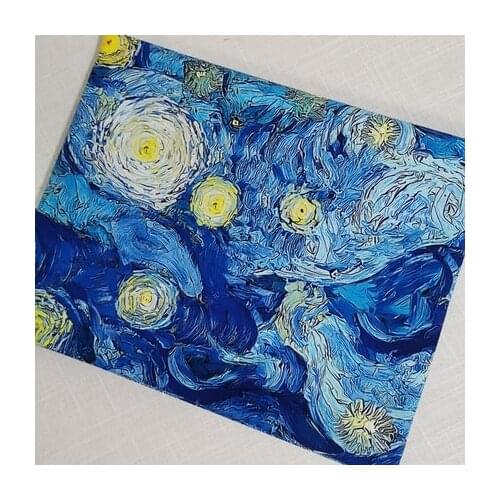 Cotton Fabric world masterpiece Starry sky moon night Sewing Cloth baby Dress Clothing Textile Tissue Patchwork Mask headscarf