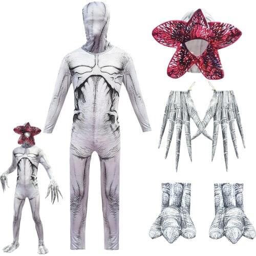 Halloween Costume Stranger Things Man-eater Flower Scary Fortress Cosplay Demogorgon Kids Carnival Party Creepy Clothes Mask