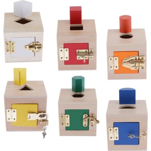 Creative Montessori Lock Box Kids Children Educational Training Toys- Wooden Montessori Education Materials Sensory Toy