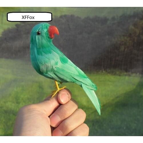 Small cute real life green parrot model foam&feather simulation turned parrot bird gift about 15cm xf0134