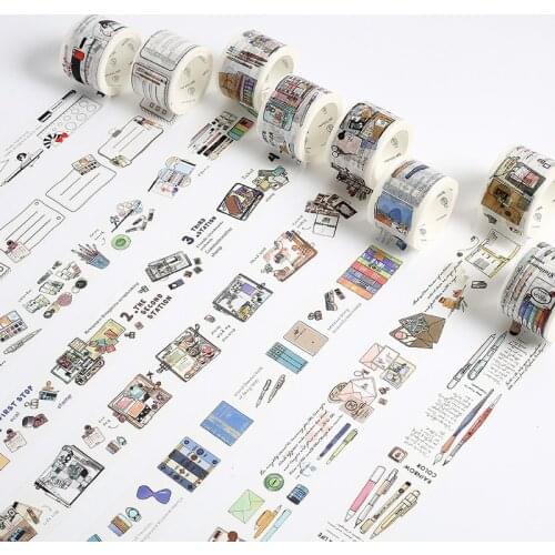 Cute Stationery Design Wahi Tape Numbers Letters DIY Scrapbooking Planner Diary Notebook Decoration Sticker Hobby Craft Supplier