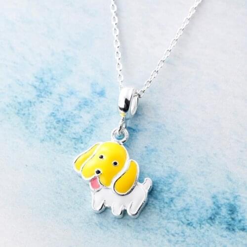 Sole Memory Cute Dog Mini Fresh Student Gift 925 Sterling Silver Clavicle Chain Female Necklace SNE390