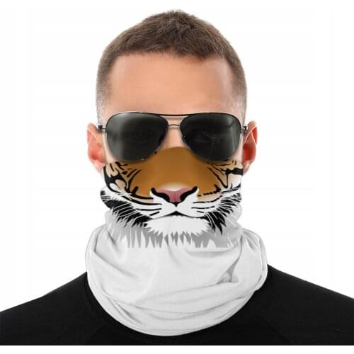 Tiger Print Scarf Neck Face Mask Men Women Fashion Tube Mask Balaclava Bandanas Versatility Headband Outdoor Hiking