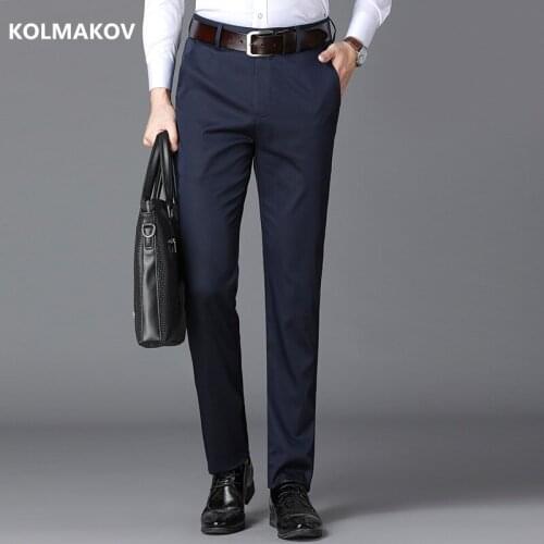 2019 New style Mens Pants Business Cotton and wool Long Trouser men high quality Classic Casual Trousers Pant Male