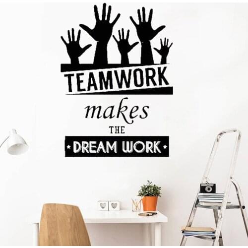 Mural Wall Stickers Office Decor Motivational Quotes Teamwork Vinyl Home Decals Inspirational Staff Inspirational Dreamwork O06