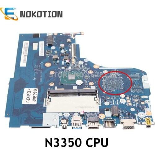 NOKOTION CG414 CG515 NM-A851 5B20M52763 Mainboard for Lenovo IdeaPad 310-15IAP laptop motherboard N3350 CPU
