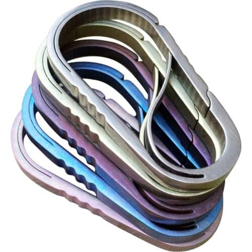 H852 Outdoor new multi-function titanium alloy TC4 one spring anti-lost fast fastener titanium key buckle EDC Hang buckle