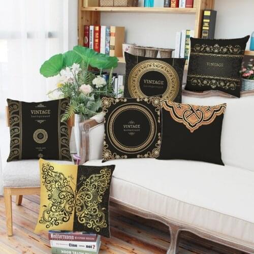 Manufacturer Wholesale Customized Vintage Luxury Black Art Master Cotton Linen Throw Pillow Case For Home