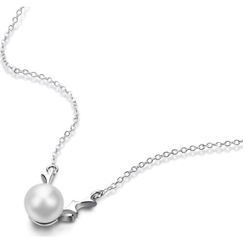 New Fashion Faux Pearl Necklaces 925 Sterling silver tree branch Pendants Choker for Women & Girl Charm Jewelry Birthday gift