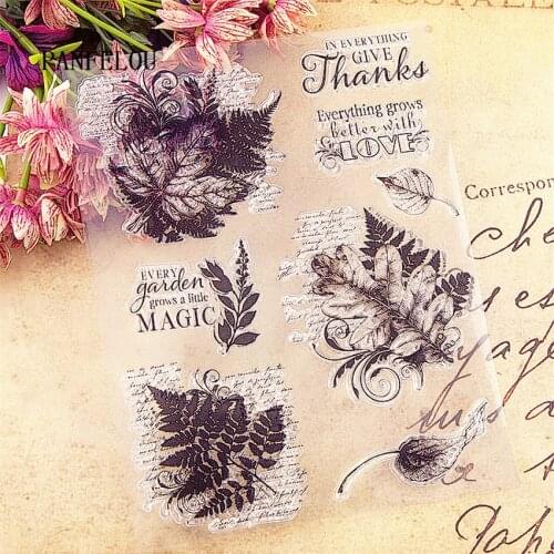 PANFELOU 15.5x20 Christma leaves friendshi Transparent Clear Silicone Stamp/Seal DIY scrapbooking/photo album clear stamp sheets