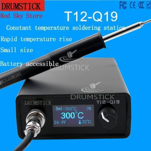 New T12-Q19 OLED 1.3inch Digital display soldering station electronic welding iron AC/DC Interface Portable with iron tips