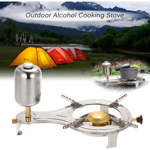 Portable Outdoor Liquid Alcohol Stove Stainless Steel Camping Hiking Wood Stove Firewoods Furnace Mini Picnic Cooking Stove