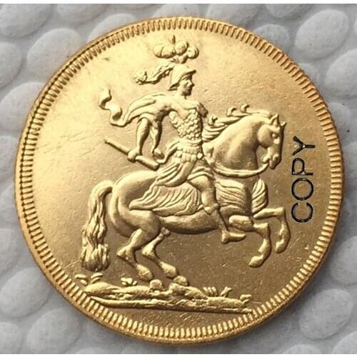 24 K gold plated Poland 1697 COIN COPY 23.3mm