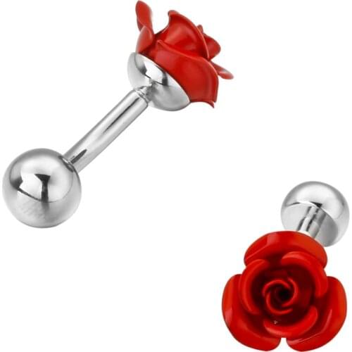 Superior quality Factory Price Retail Fashion Cuff Links 1 Colors Option Novelty Red Rose Design Cuff Links