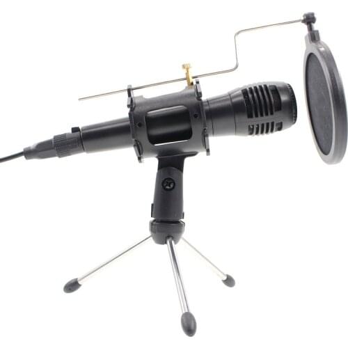 Professional Wired Dynamic Vocal Microphone microfono with Adjustable Tripod Microphone Stand Holder For Karaoke